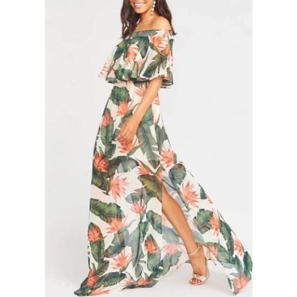 NWT Show Me Your Mumu Hacienda Maxi Dress in Paradise Found Chiffon - Picture 1 of 8